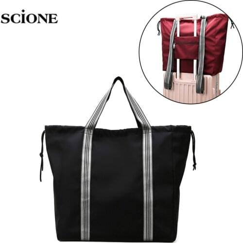 Womens Sports Gym Bag For Fitness Nylon Lightweight Training Big Handbag Shoulder Travel Yoga Folding Drawstring Pack X363A