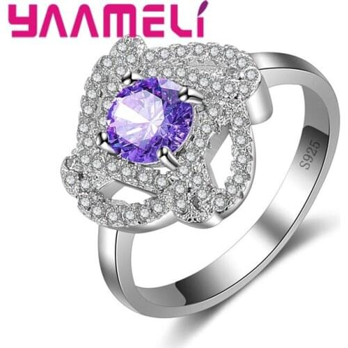 Vintage Luxury Shiny Clear Crystals Cubic Zirconia Rings for Women Ladies Attending Party Dress Charm Accessories