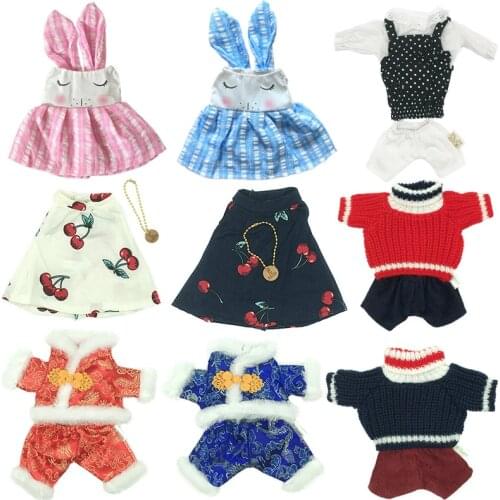 1pc Doll Clothes for 30cm Rabbit Plush Toys Bunny Cat Sweater Tang Suit Accessories for 1/6 BJD Dolls Gifts for Girls