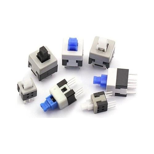 10PCS/LOT 5.8x5.8 7x7 8x8 8.5x8.5mm Self Locking / UNlock Push Tactile Power Micro Switch 6 Pin Button Switches