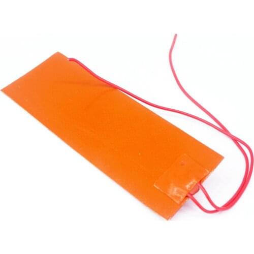 12V DC 50mm x 150mm 20W Rectangle Flexible Waterproof Silicone Rubber Heater Pad For Oil Tank Electrical Wires