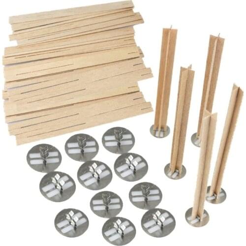 20pcs 5inch Cross Wooden Candle Wicks Wood Candles Core for DIY Candle Making Supply Soy Parffin Wax