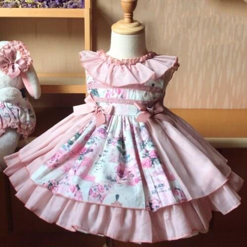 2020 summer Baby Girl Spanish Lolita Princess Dress sleeveless printed ball gown dress for kids birthday party dress