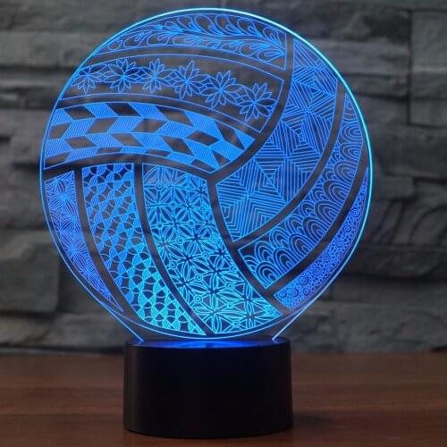 Bluetooth Speaker Volleyball 3d Night Light LED Touch Ball Shape Table Lamp 7 Colors Changing USB Lighting Creative Gift Toys