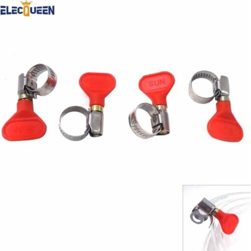 4pcs/lot,Butterfly Stainless Steel Mini Pipe Clamp Hose Clamps Clip Fit 10mm O.D ~ 16mm O.D Tubing