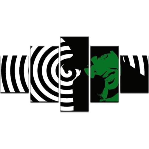 5 Pcs Marilyn Manson Design Canvas Art Print Heavy Metal Singer Painting Abstract Poster Wall Art Picture For Bedroom Home Decor