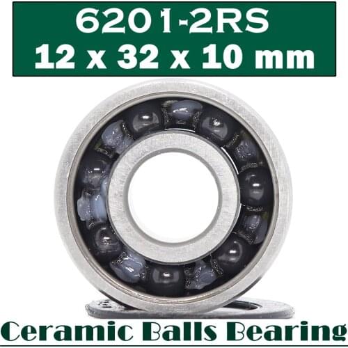 6201 Hybrid Ceramic Bearing 12*32*10 mm ABEC-1 ( 1 PC) Industry Motor Spindle 6201HC Hybrids Si3N4 Ball Bearings 3NC 6201RS