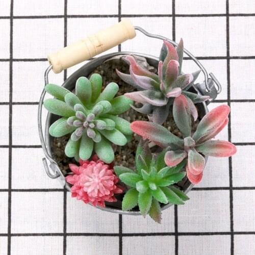 9PCS Artificial Succulent Creative Decorative DIY Fake Succulent Fake Plant