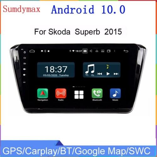 10.1" touch screen android10 car radio Multimedia player for skoda superb 2015 gps navigation audio video stereo DSP Carplay