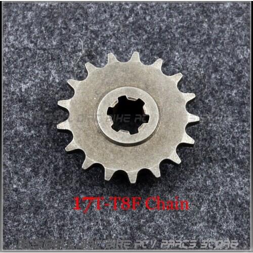 Chain Drive Gear Sprocket 17T or 20T Tooth T8F for 2 Stroke Engine Transmission Mini Moto Pocket bike Petrol Scooter