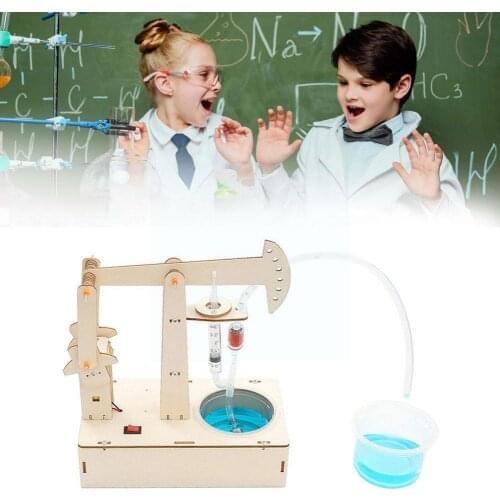DIY Pumping Unit Model STEM Science Experiment Kit Building Toys Children Educational Electric School Wood Fun Project C0D2