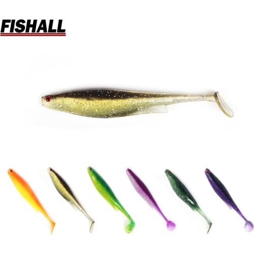 Fishall Soft Lure 100mm Double Color Salt Fish Smell Silicone Fishing Bait with Eye