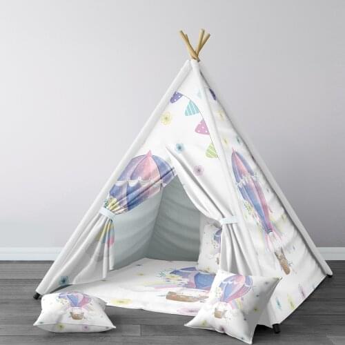 Play Tent for Kids Wigwam Portable Indoor Playground Tents Children Bedrooms White Balloon Rainbow Model 260