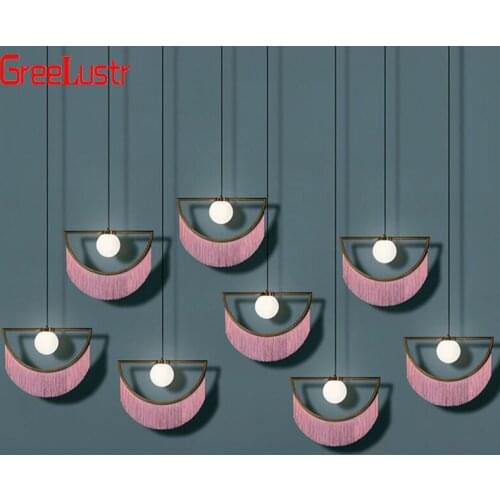 Ins Hot Nordic Creative Tassels Led Pendant Light Vintage pendant Lamp Hanging lamp Dressing Bedside Girl Decorate Lamp