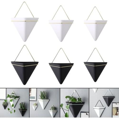 Ceramic Wall Planter Indoor Outdoor Wall Mount Flower Pot Decoration Herbs Succulent Air Plant Holder Vase Modern Wall Decor
