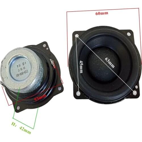 2PCs 2.25 Inch Rb Magnetic Loudspeaker 10W 8Ohm Full Range Long Stroke 60*60mm Audio Sound Speaker Small Steel Gun DIY Part