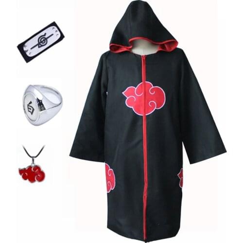 Manto da akatsuki cloak kids adult costume akatsuki capa cosplay rings necklace manto bluey fantasia anime suit