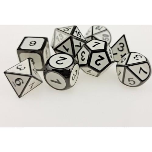 Metal DND Dice Super Heavy Set of 8 D&D Dice for Dungeons and Dragons Games