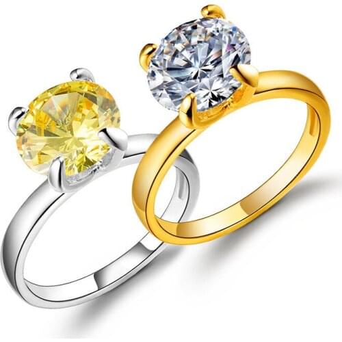 Fashion Simple Ring Inlaid Zircon Charm All-Match Gift Woman Engagement Marry Ring Wedding Jewelry Wholesale