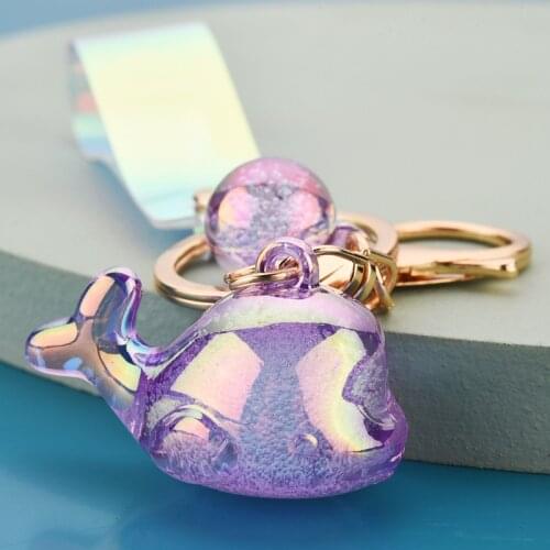Cartoon Cute Dolphin Doll Key Chain Creative Personality Car Exquisite Chain Key Ring Hand Strap Handbag Mobile Phone Ornaments