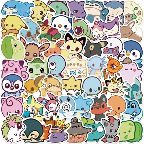 50pcs Cute Pokemon Graffiti Stickers Suitcase Water Cup Handbook Scrapbooking Decoration Waterproof DIY Removable Stickers