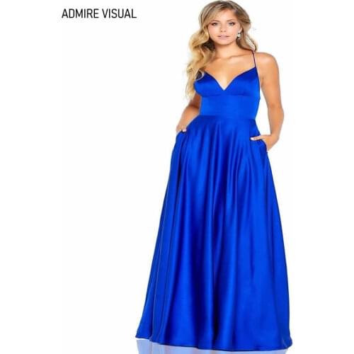 Newest Evening Dresses A-Line Ever Honor Wedding V-Neck Neckline Spaghetti Straps Long Floor-Length Plus Size Vestido-De-Fiesta