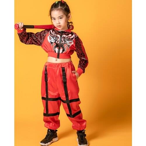 New Chinese Style Drama Girl Jazz Dance Costume Suit Children Hiphop Street Boys Model Catwalk Dance Costume 110-170 Cm DWY3780