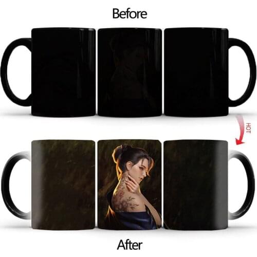 Creative Tattoo teacher Magic mug Temperature Changing Cup Mugs Heat Sensitive Cup Coffee Tea Milk Mug Novelty Gifts BSKT-082