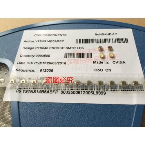 Original new 100% PTS840 GKP SMTR LFS touch switch 3.5*2.9 tortoise key SMD 4pin