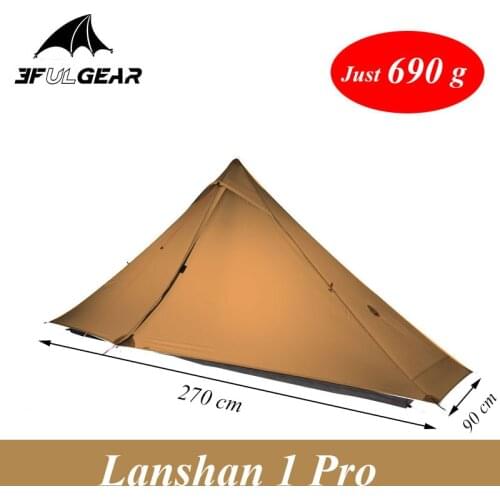 2020 new version 3F LANSHAN 1 Pro No-See-Um 3 / 4 season 230*90*125cm 2 side 20d silnylon one person light weight camping tent