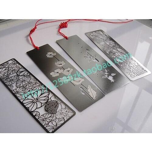 Personalized empty thread flowers quality stainless steel metal bookmark