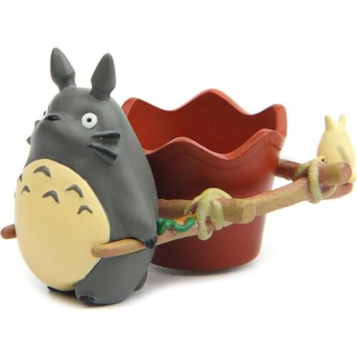 SaiDeKe Resin Hayao Miyazaki Totoro Figurines mini flower pot ornaments fairy Potted Garden moss gnome decoration Miniatures
