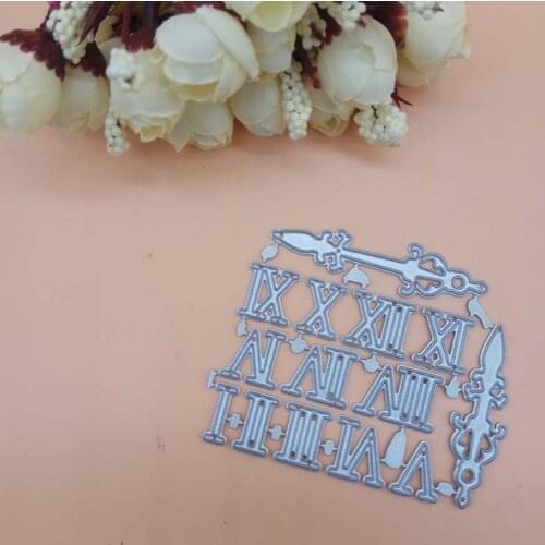 Roman Number Vintage diy Clock Pointer New Cutting Dies Scrapbooking Dies Metal Stamps and die for Card Making DIY