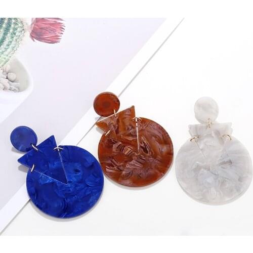 Popular Acrylic Earrings Unique Triangle Stitch Earrings Geometry Bohemian Jewelry For Women Gifts Fashion Accessories2019