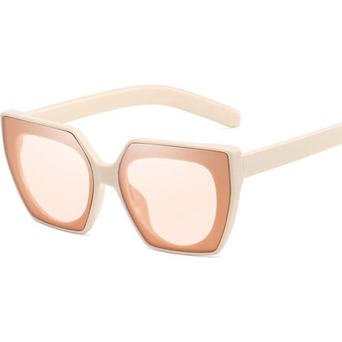 Popular Cat Eye Women Sunglasses Tinted Color Clear Lens Gradient Eyewear Men Outdoor Sun Glasses Shades UV400 2021