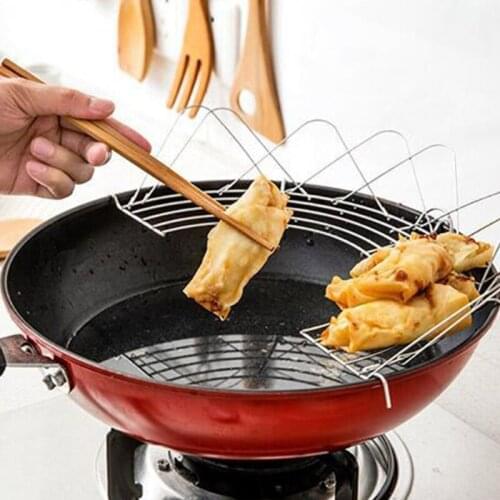 Stainless Steel Oil Drain Rack Food Strainers Cooling Racks Folding Semicircle Steam Filter Stand Kitchen Gadgets