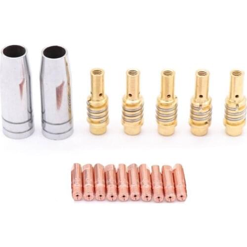 Mig Welding Torch Consumables Tools Accessory Nozzle Tip Holder Contact Tips M6*25 Fit For MB15 15AK Welding Gun