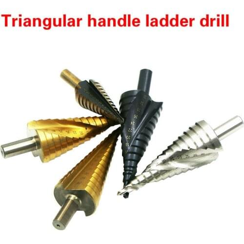 HSS4241 triangle handle straight groove / spiral Step drill Pagoda drill for Iron and aluminum sheet wood plastic openings