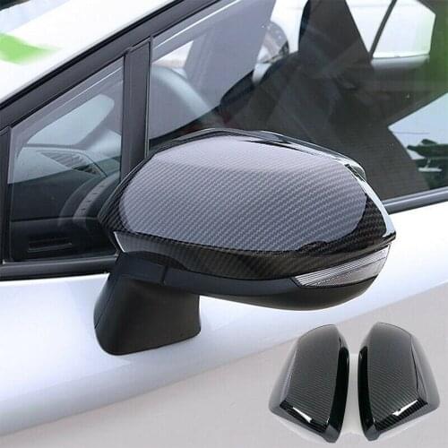 Carbon Fiber ABS Side Rearview Mirror Cap Cover For Toyota Corolla 2019-20 Sedan