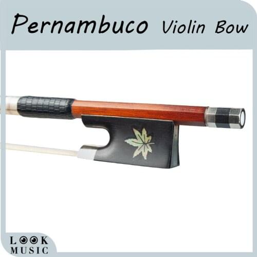 Advanced Pernambuco 4/4 Violin Bow White Horsehair Ebony Frog Well Balanced
