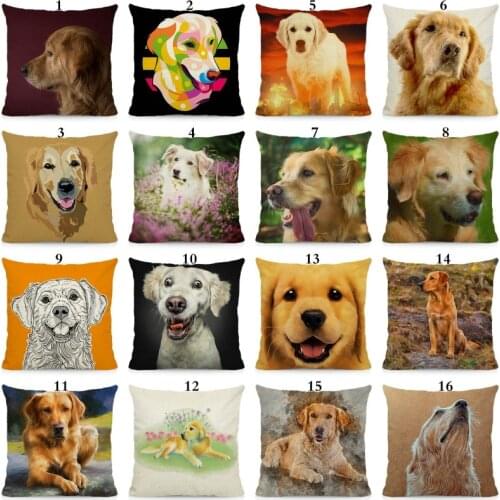 XUNYU Golden Retriever Pillows Case Dog Pattern Home Decorative Cushion Cover 45x45cm DWG07