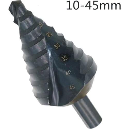 1Pcs 10-45mm Large Size HSS Titanium Coated Cone Step Drill Bit Hole Cutter Taper Point Drill Bit