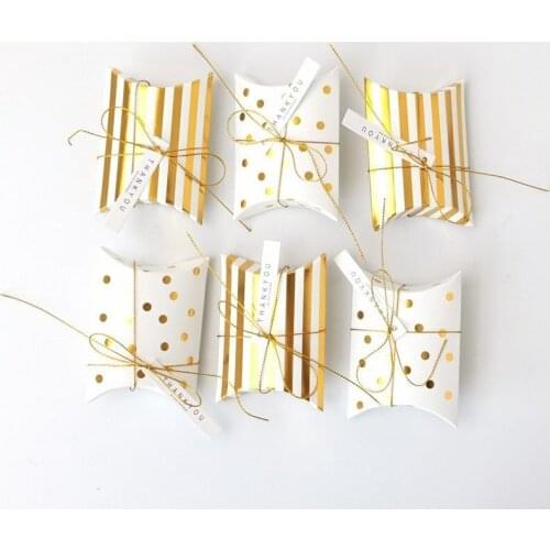 10pcs Small Bag Candy Box Chocolate Paper Bronzing Colorful Boxes Baby Shower Wedding Birthday Favor Box Packing Present