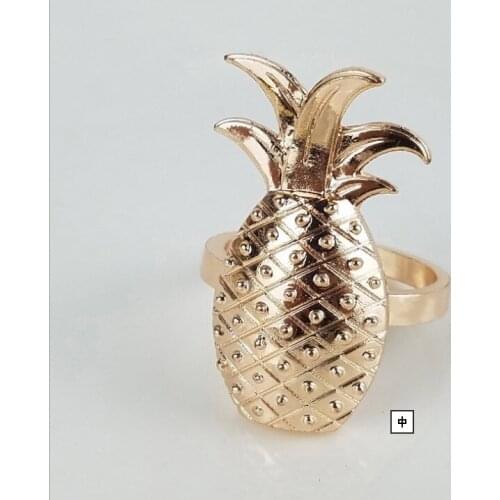 100pcs/lot alloy Napkin Ring/Wrap pineapple rose gold ring Wedding Party Dinner Christmas Table Decoration Home free shipping