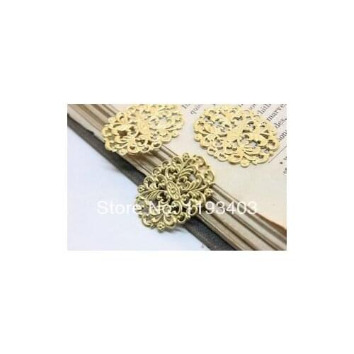20PCS 32x25mm RAW brass Filigree Jewelry Connectors Setting Cab Base Connector Finding (FILIG-RB-30)