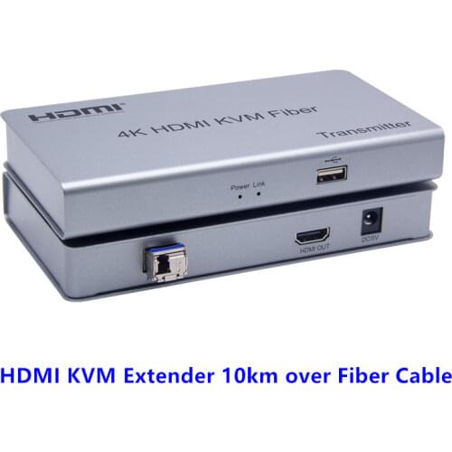 4K HDMI KVM Extender TX RX USB mouse/keyboard Extension 10KM bySignal mode LC single fiber Cable Transmission For RadioTV Player