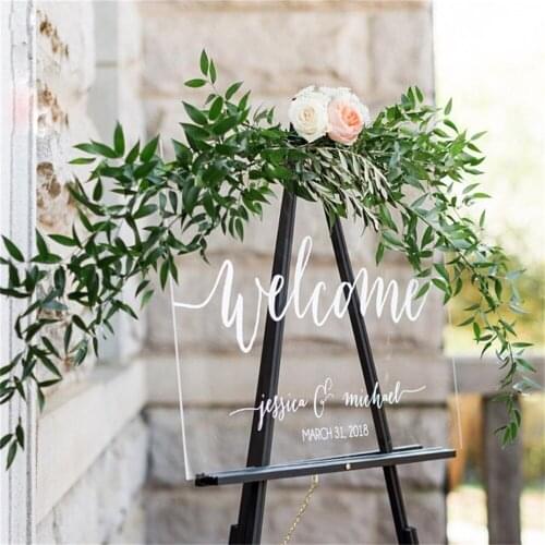 Customized Welcome Acrylic Plate Wedding Sign Board Western Acrylic Letter Plate Indicator Reception Notice Board Customization