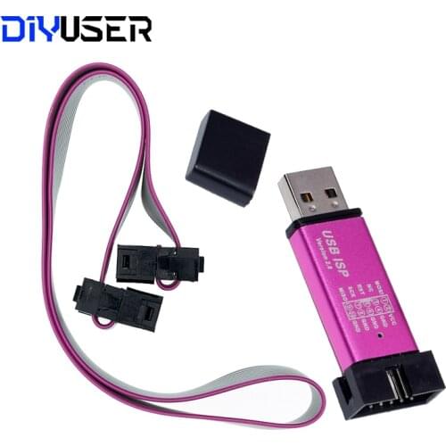 Aluminum shell USB ISP USBISP USBASP ASP Programmer for 51 ATMEL AVR WIN7 64 (Random color)