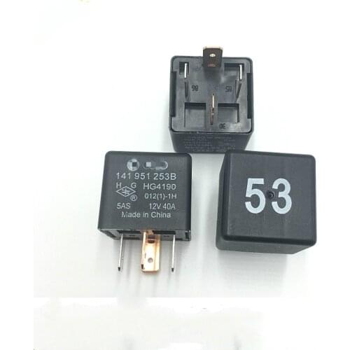 Original Car Relay 53# For V W Golf Audi A3 A4 A6 A8 For Seat For Skoda For Porsche 141 951 253B 4-pin 12V 40A
