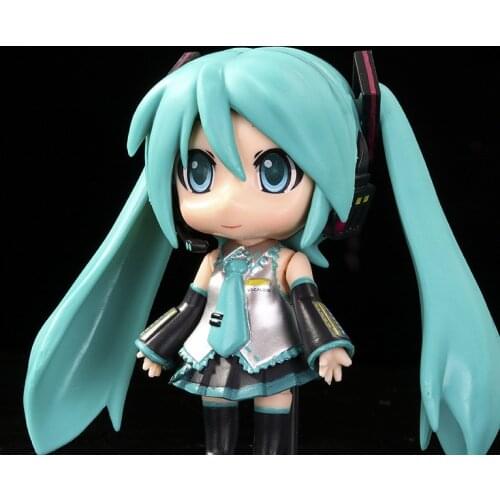 Bandai Hatsune Miku Mini Kawaii Q Posket Action Figure Model Movable Ornaments Collection Cake Decor Lovely Children Gifts